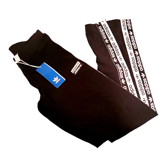 Women's Adidas Black Noir Tights Collants EC0750 Logo Leggings S NWT - Picture 2 of 7